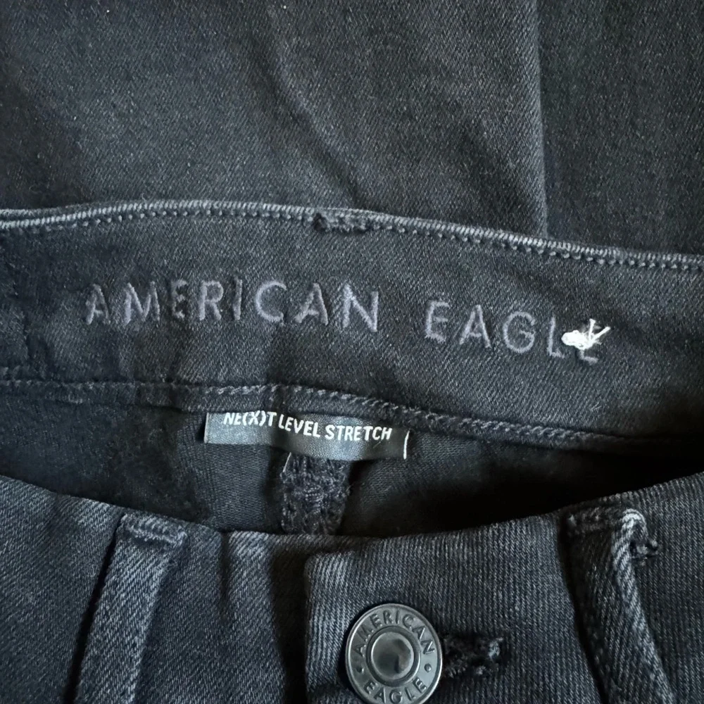American Eagle AE Curvy Highest Rise Flare Black Button Fly Jeans Size 00 - Picture 5 of 11